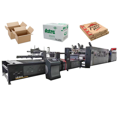 5 colori Flexo Stamping Slotting Die Cutting Machine con Folder Gluer Strapping Inline