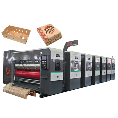 Bottom Print 4 Colore Scatole corrugate Linea di produzione Cartone Scatola di imballaggio Macchina scatola corrugata Slotter Die Cut Machine