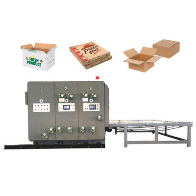 Macchina fustellatrice scanalatrice stampatrice flexo per cartone ondulato con alimentazione a catena semiautomatica